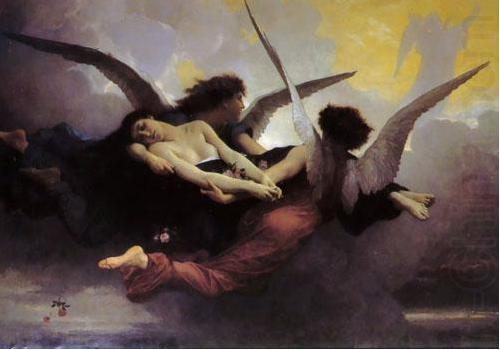 Depiction of a soul being carried to heaven by two angels, William-Adolphe Bouguereau